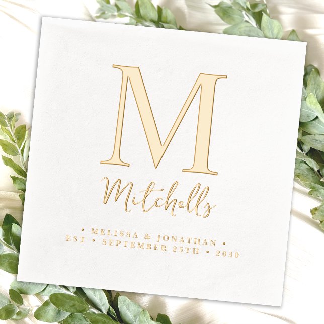 Mariage moderne Elégant Chic Personnalisé Monogram (Créateur téléchargé)