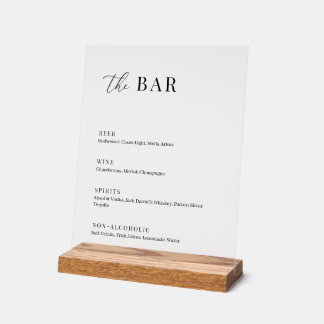 Mariage Moderne Et Élégant Menu Bar
