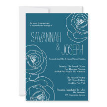 Mariage moderne et Turquoise noir, invitations au