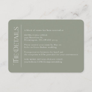 Mariage moderne Green Moss Détails Carte de boîtie