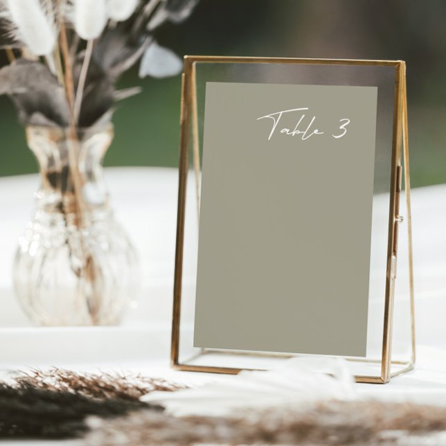 Mariage moderne gris simple Numéro de table (Créateur téléchargé)