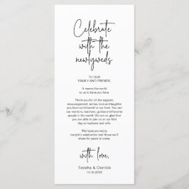 Mariage moderne Lieu Cadre Dîner Carte de remercie