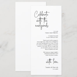 Mariage moderne Lieu Cadre Dîner Carte de remercie