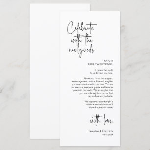 Mariage moderne Lieu Cadre Dîner Carte de remercie