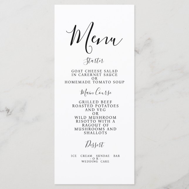 Mariage moderne menu feuillage MODÈLE de pays (Devant)