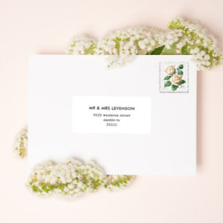 Mariage moderne minimalisme étiquettes de adresse 