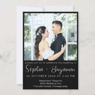 mariage moderne modifiable Inviter carte photo Col