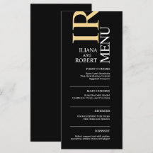 Mariage moderne noir - Menu