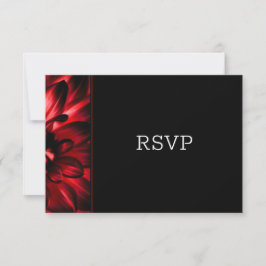 Mariage moderne noir rouge floral RSVP