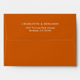 Mariage moderne orange brûlé 5,25x7,25