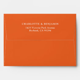 Mariage moderne orange personnalisé 5,25x7,25