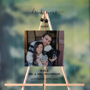 Mariage Moderne Photo Couple Chien Boissons Offert