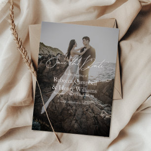 Mariage moderne Sauvez la date Invitation avec pho