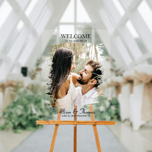 Mariage moderne Splatter Photo Welcome Clear