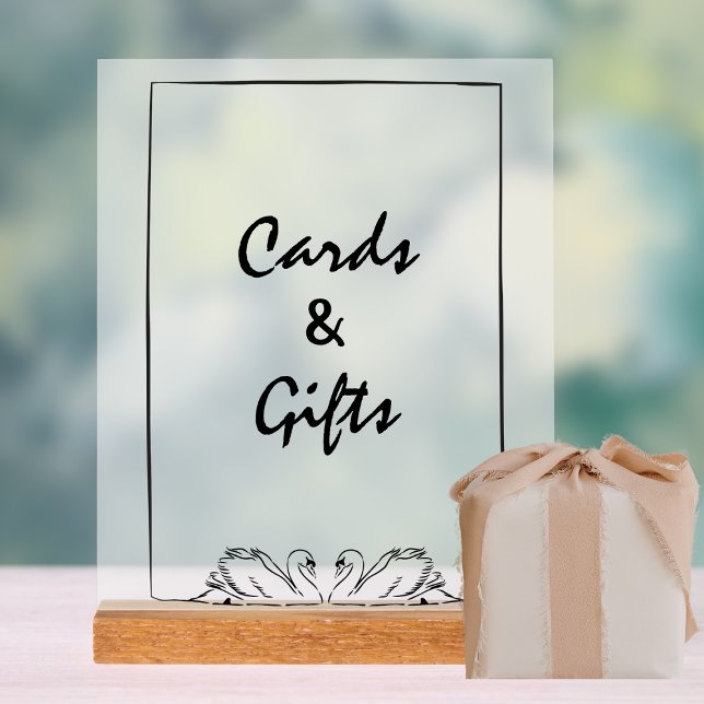 Mariage moderne Swan Chic Cartes et Cadeaux intemp (Créateur téléchargé)