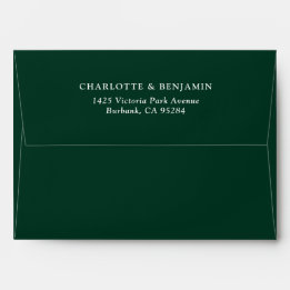 Mariage moderne vert foncé personnalisé 5,25x7,25