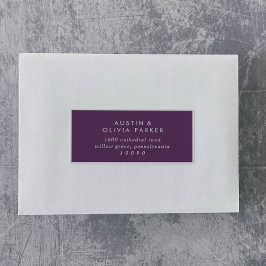 Mariage moderne violet Étiquettes de adresse invit