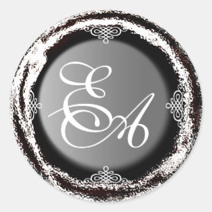 Mariage Monogram Silver Sticker Phuile