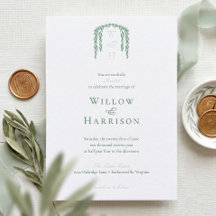 Mariage Monogramme Moderne Rustique avec Feuillage
