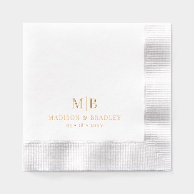 Mariage Monogramme moderne simple personnalisé (Recto)