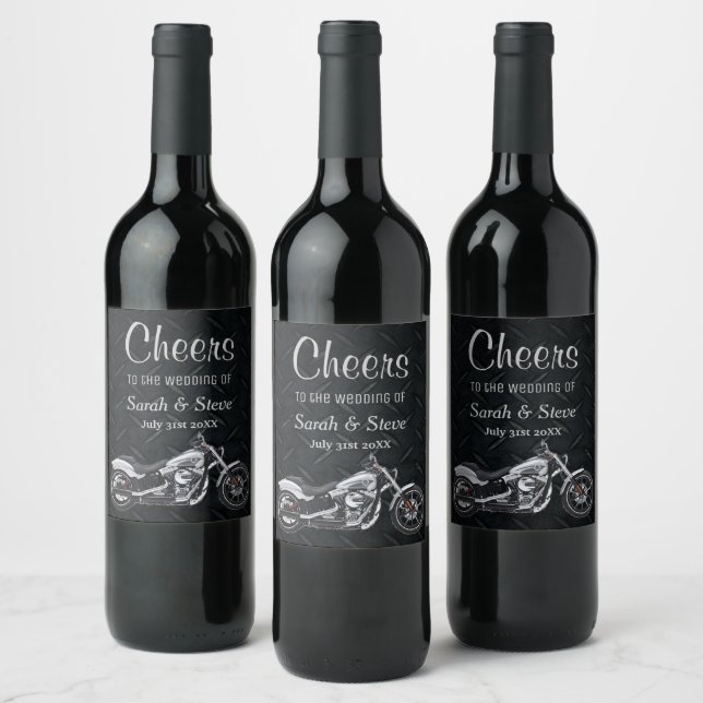 Mariage moto Chevaux Étiquette de vin (Bouteilles)
