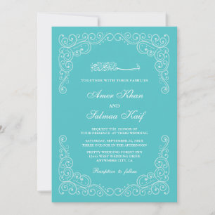 Mariage musulman Turkuaz invitations