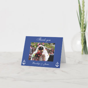 Mariage Nautique Bleu Merci Cartes Avec Photo