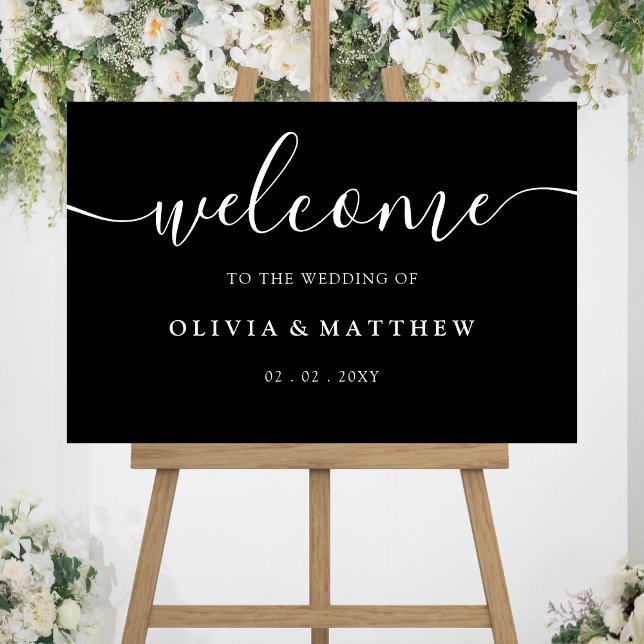 Mariage noir (Black Welcome Wedding Sign)
