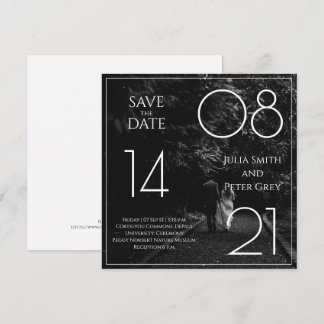 Mariage Noir & Blanc Personnalisé avec Photo Carte