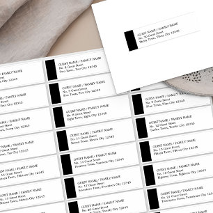 Mariage noir et blanc 30 Étiquettes de adresse inv