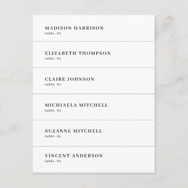 Mariage noir et blanc moderne Nom de la carte do-i (Devant)