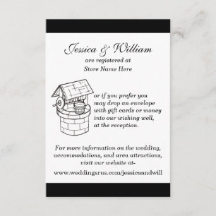 Mariage noir et blanc souhaitant la carte bonne