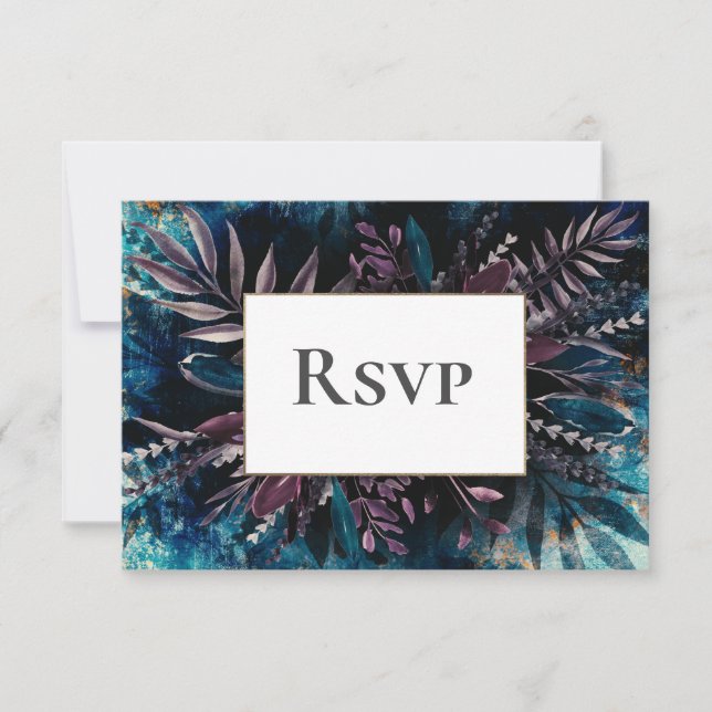 Mariage noir et Moody Card RSVP (Devant)
