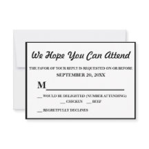 Mariage noir simple et élégant RSVP