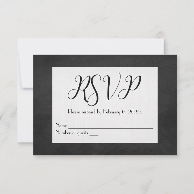 Mariage noir tableau noir RSVP (Devant)
