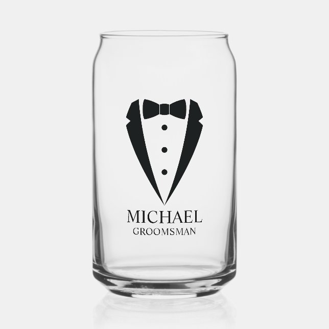 Mariage noir Tuxedo Suit Groomsmen personnalisé (Recto)
