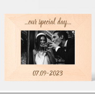 Mariage Notre journée spéciale Cadre photo en bois