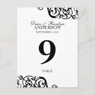 Mariage numéro de table carte réception réception 