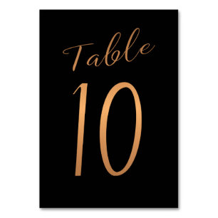 Mariage numéro de table cuivre parties scintillant