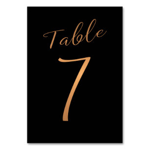 Mariage numéro de table cuivre parties scintillant