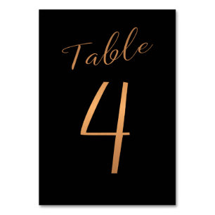 Mariage numéro de table cuivre parties scintillant