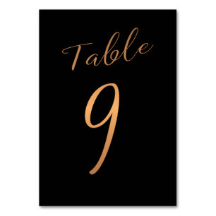 Mariage numéro de table cuivre parties scintillant