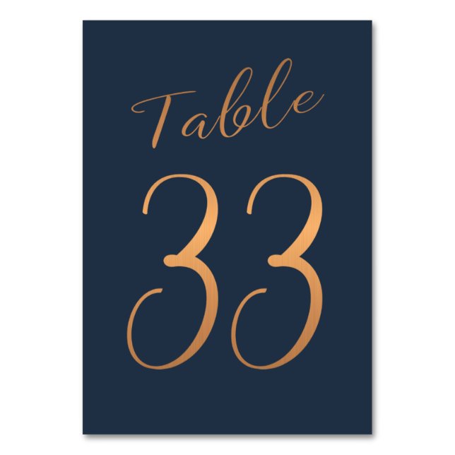 Mariage numéro de table cuivre rose or parties sci (Par défaut)