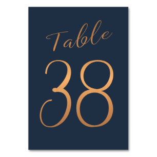 Mariage numéro de table rose or cuivre parties sci