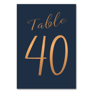Mariage numéro de table rose or cuivre parties sci