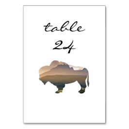 Mariage Numéro de table Rustic Western Bison