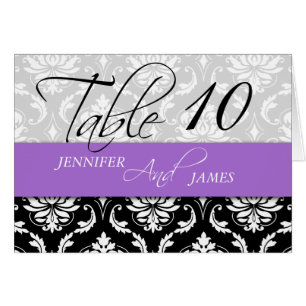 Mariage Numéro de tableau Cartes Damask Lavender 2