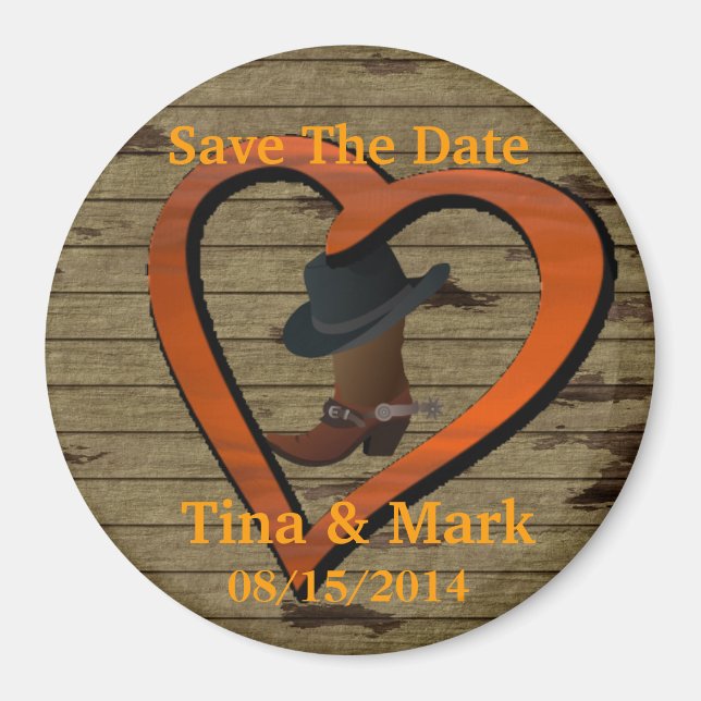 Mariage Occidental Économisez La DATE Magnet (Devant)