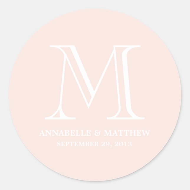 Mariage officiel Monogramme Favoriser Étiquette (Devant)