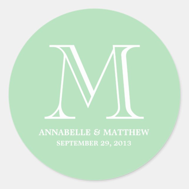 Mariage officiel Monogramme Favoriser Étiquette (Devant)